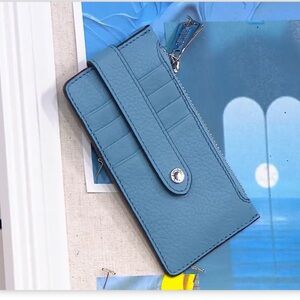 NWT Aimee Kestenberg Blue Leather Wallet Card Holder RIFD